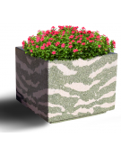 Fioriera quadrata per esterno in graniglia di marmo levigato e antidegrado - colore a scelta - cm 80x80x80h - CAM