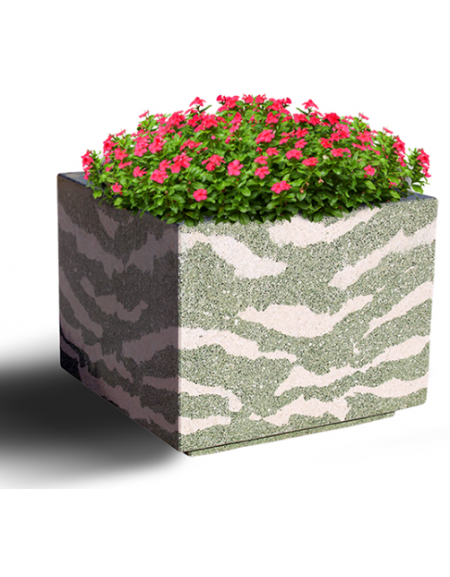 Fioriera quadrata per esterno in graniglia di marmo levigato e antidegrado - colore a scelta - cm 80x80x80h - CAM