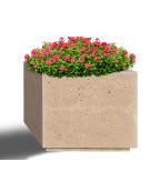Fioriera quadrata in cemento calcestruzzo per esterno - colore Bianco sabbiato - cm 100x100x80h - Conforme ai CAM