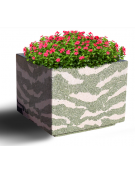 Fioriera quadrata per esterno in graniglia di marmo levigato e antidegrado - colore a scelta - cm 100x100x80h - CAM