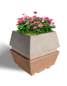 Fioriera forma quadra in cemento calcestruzzo per esterno - colore Bianco pietra - cm 98x98x104h - Conforme ai CAM