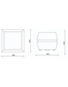 Fioriera forma quadra in cemento calcestruzzo per esterno - colore Grigio travertino - cm 98x98x104h - Conforme ai CAM