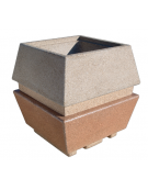 Fioriera forma quadra in cemento calcestruzzo per esterno - colore Bianco travertino - cm 98x98x104h - Conforme ai CAM