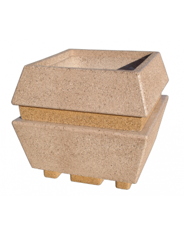 Fioriera forma quadra in cemento calcestruzzo per esterno - colore Grigio pietra - cm 98x98x90h - Conforme ai CAM