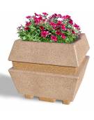 Fioriera forma quadra in cemento calcestruzzo per esterno - colore Grigio pietra - cm 98x98x90h - Conforme ai CAM