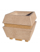 Fioriera forma quadra in cemento calcestruzzo per esterno - colore Bianco travertino - cm 98x98x90h - Conforme ai CAM