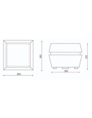 Fioriera forma quadra in cemento calcestruzzo per esterno - colore Grigio sabbiato - cm 98x98x90h - Conforme ai CAM