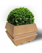 Fioriera forma quadra in cemento calcestruzzo per esterno - colore Bianco travertino - cm 98x98x75h - Conforme ai CAM