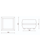 Fioriera forma quadra in cemento calcestruzzo per esterno - colore Grigio sabbiato - cm 98x98x75h - Conforme ai CAM