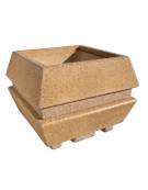 Fioriera forma quadra per esterno in graniglia di marmo levigato e antidegrado - colore a scelta - cm 98x98x75h -Conforme ai CAM