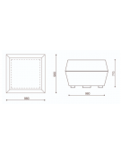 Fioriera forma quadra in cemento calcestruzzo per esterno - colore Grigio pietra - cm 98x98x77h - Conforme ai CAM