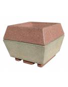 Fioriera forma quadra in cemento calcestruzzo per esterno - colore Bianco travertino - cm 98x98x77h - Conforme ai CAM