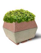 Fioriera forma quadra in cemento calcestruzzo per esterno - colore Bianco travertino - cm 98x98x77h - Conforme ai CAM