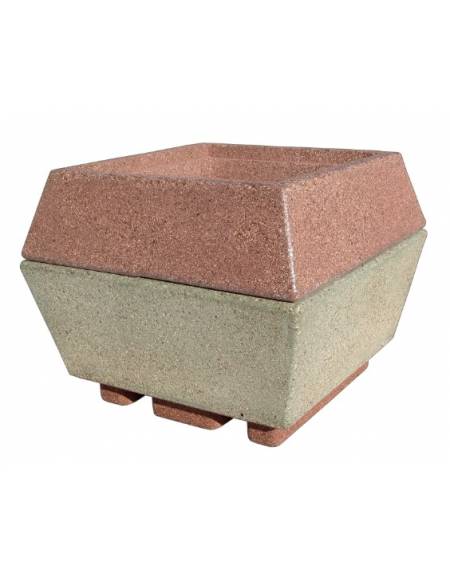 Fioriera forma quadra in cemento calcestruzzo per esterno - colore Grigio sabbiato - cm 98x98x77h - Conforme ai CAM