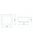 Fioriera forma quadra in cemento calcestruzzo per esterno - colore Grigio pietra - cm 98x98x52h - Conforme ai CAM