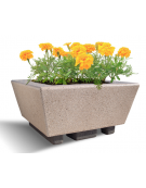 Fioriera forma quadra in cemento calcestruzzo per esterno - colore Bianco travertino - cm 98x98x52h - Conforme ai CAM