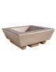 Fioriera bassa forma quadra in cemento calcestruzzo per esterno - colore Bianco travertino - cm 98x98x39h - Conforme ai CAM