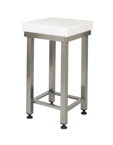 Ceppo in polietilene con struttura in acciaio inox AISI 304 - cm 60x60x88h