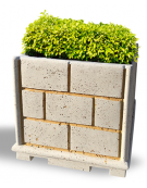 Fioriera quadrata in cemento calcestruzzo effetto muro per esterno - colore Bianco pietra - cm 100x100x100h - Conforme ai CAM