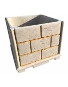 Fioriera quadrata in graniglia di marmo sabbiato effetto muro per esterno - colore a scelta - cm 100x100x100h - Conforme ai CAM