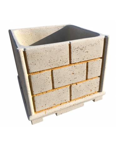 Fioriera quadrata in graniglia di marmo sabbiato effetto muro per esterno - colore a scelta - cm 100x100x100h - Conforme ai CAM