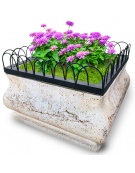Fioriera quadrata in cemento calcestruzzo - colore Grigio travertino - struttura decorativa in acciaio - cm 150x150x100h  - CAM