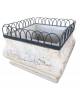 Fioriera quadrata in cemento calcestruzzo - colore Bianco travertino - con struttura decorativa in acciaio - cm 150x150x100h
