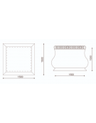 Fioriera quadrata in cemento calcestruzzo - colore Bianco sabbiato - struttura decorativa in acciaio - cm 150x150x100h - CAM