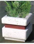 Fioriera quadrata per esterno in graniglia di marmo sabbiato cm 60x60x65h - colore a scelta - Conforme ai CAM