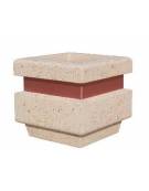 Fioriera quadrata per esterno in graniglia di marmo sabbiato cm 60x60x65h - colore a scelta - Conforme ai CAM