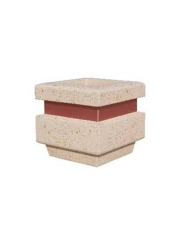 Fioriera quadrata per esterno in graniglia di marmo sabbiato cm 60x60x65h - colore a scelta - Conforme ai CAM