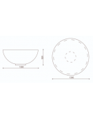 Fioriera rotonda a ciotola in cemento calcestruzzo per esterno - colore Bianco travertino - cm Ø139x52h - Conforme ai CAM 