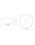 Fioriera rotonda a ciotola in cemento calcestruzzo per esterno - colore Bianco pietra - cm Ø139x52h - Conforme ai CAM