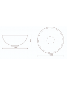 Fioriera rotonda a ciotola in cemento calcestruzzo per esterno - colore Bianco sabbiato - cm Ø139x52h - Conforme ai CAM