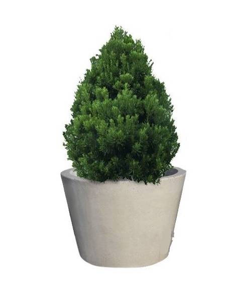 FIORIERA CIRCOLARE TONDA IN CEMENTO CALCESTRUZZO PER ESTERNO DIAMETRO CM. 90 - COLORE GRIGIO SABBIATO - CONFORME AI CAM