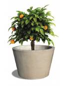 FIORIERA CIRCOLARE TONDA IN CEMENTO CALCESTRUZZO PER ESTERNO DIAMETRO CM 120 - COLORE BIANCO PIETRA - CONFORME AI CAM