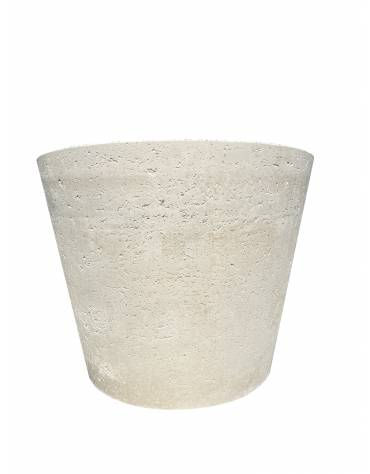 FIORIERA CIRCOLARE TONDA IN CEMENTO CALCESTRUZZO PER ESTERNO DIAMETRO CM 129 - COLORE BIANCO TRAVERTINO - CONFORME AI CAM