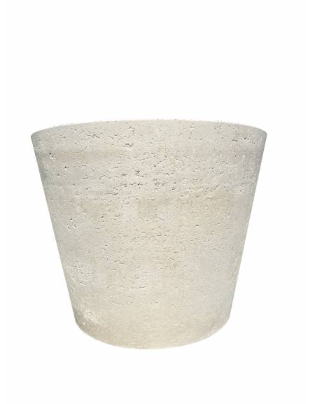 FIORIERA CIRCOLARE TONDA IN CEMENTO CALCESTRUZZO PER ESTERNO DIAMETRO CM 129 - COLORE BIANCO TRAVERTINO - CONFORME AI CAM