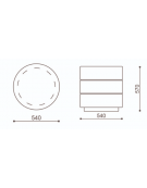 Fioriera circolare tonda in cemento calcestruzzo con scanalature per esterno - colore Bianco pietra - cm Ø 54x57h - CAM