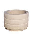 Fioriera circolare tonda in cemento calcestruzzo con scanalature per esterno - colore Grigio pietra - cm Ø 80x50h - CAM