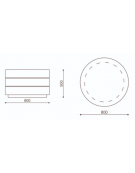 Fioriera circolare tonda in cemento calcestruzzo con scanalature per esterno - colore Grigio pietra - cm Ø 80x50h - CAM