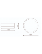 Fioriera circolare tonda in graniglia di marmo sabbiato con scanalature per esterno - colore a scelta - cm Ø 109x47h - CAM