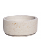 Fioriera circolare tonda in cemento calcestruzzo per esterno - colore Bianco pietra - cm Ø109x47h - Conforme ai CAM