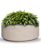 Fioriera circolare tonda in cemento calcestruzzo per esterno - colore Bianco travertino - cm Ø 109x47h  - Conforme ai CAM