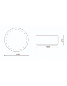 Fioriera circolare tonda in cemento calcestruzzo per esterno - colore Bianco sabbiato - cm Ø 109x47h  - Conforme ai CAM