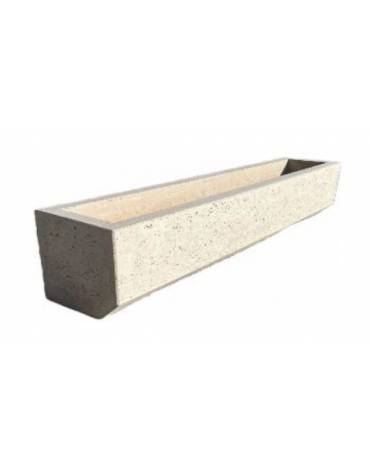 Fioriera rettangolare in graniglia di marmo sabbiato per esterno - colore a scelta - cm 204x40x39h - CAM