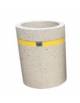 Fioriera tonda cilindrica in cemento calcestruzzo per esterno - colore Bianco travertino - cm Ø 60x70h