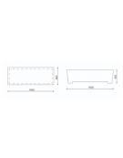 Fioriera trapezoidale in cemento calcestruzzo per esterno - colore Bianco sabbiato - cm 160x60x45h - Conforme ai CAM