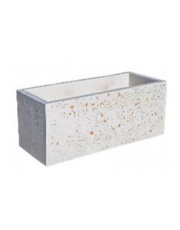 Fioriera rettangolare in cemento calcestruzzo per esterno - colore Bianco travertino - cm 80x30x60h - Conforme ai CAM