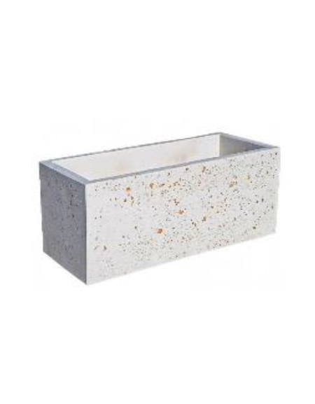 Fioriera rettangolare in cemento calcestruzzo per esterno - colore Bianco travertino - cm 80x30x60h - Conforme ai CAM